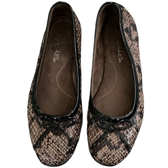 Aerosoles Womens Comfort Ballet Flat Womens Sz 6-1/2 Snakeskin Print 210i - Picture 1 of 7